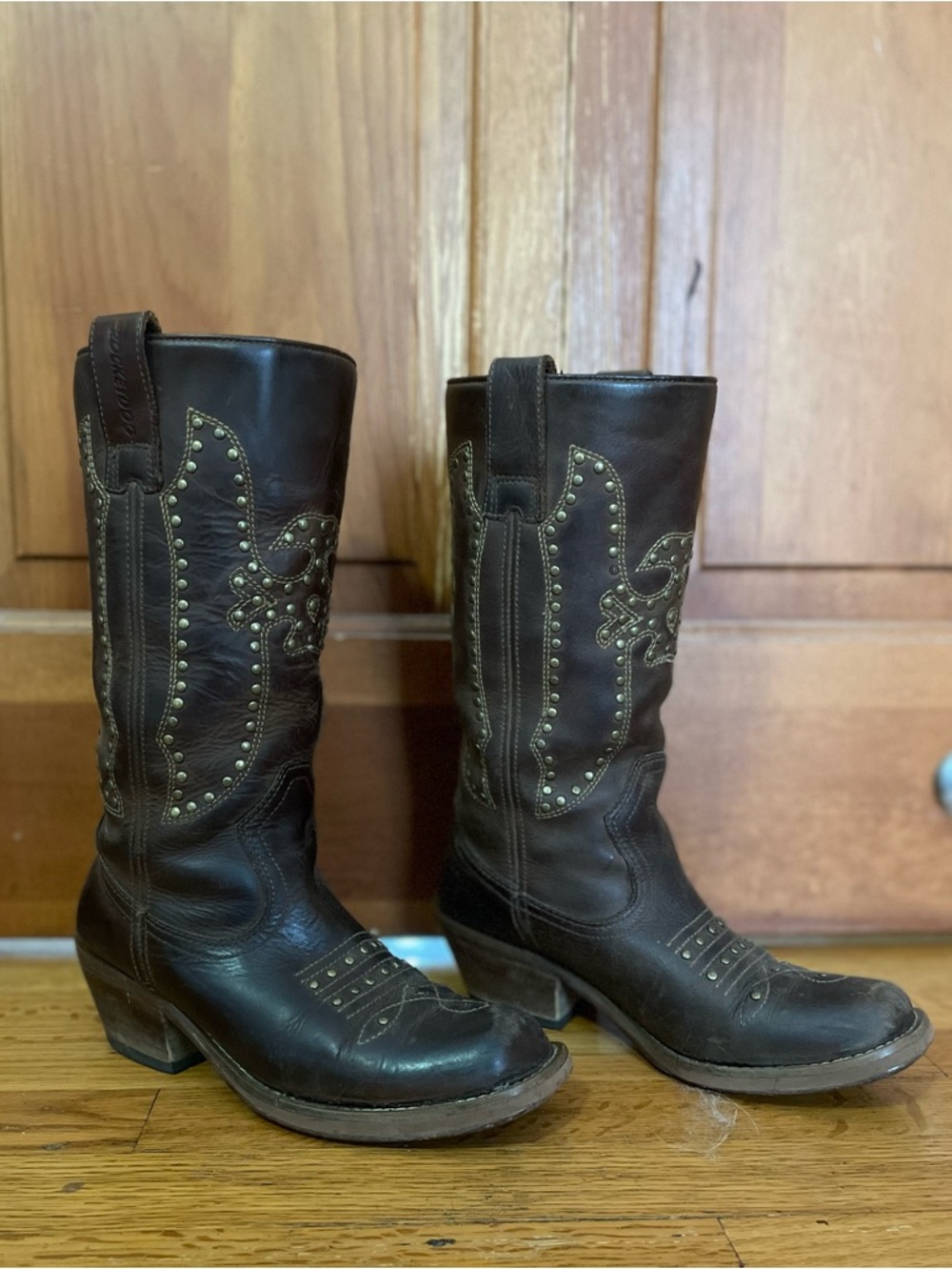 Leather cowboy boots